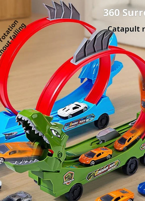 Dinosauro Pista Auto Scorrevole Ferrovia Giocattolo Squalo Binario Assemblato Fai da Te Bambini Giocano Veicoli Giocattoli Educativi per I Ragazzi Regalo - riparo82