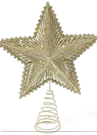 25 centimetri Albero Di Natale Top Glitter Oro Argento Stella Casa Ornamenti Per L'albero Di Natale Decorazione Di Natale Per La Casa 2024 Natal Capodanno 2025 - riparo82