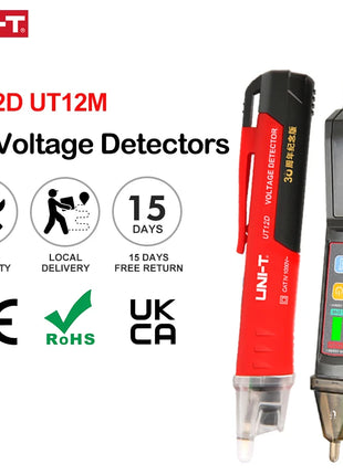 UNI-T Non-contact AC Voltage Detector UT12D UT12M UT12E 24V-1000V Indicator Pen Electric Pencil Stick Socket Voltmeter Tester - Riparo82