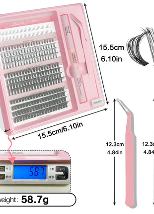 10D/20D/30D Fake Eyelashes Extensions Kit Lash Bond and Seal False Eyelashes Makeup Set DIY Long Lashes Clusters Make up Tool - Riparo82