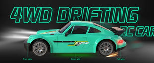 4WD RC Drift Car con luce a LED 2.4G Radio 20KM/h Auto da corsa telecomandate ad alta velocità Modello di veicolo Giocattolo regalo per Ragazzo Ragazza Kid