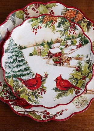 Set di stoviglie in ceramica di natale piatto da pranzo occidentale colorato sottosmalto di alta qualità piatto decorativo per posate per la cena del Festival - riparo82