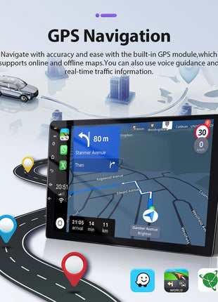 Podofo 6+128G Android 2Din Autoradio for Audi A3 2008-2012 Wireless CarPlay 9" IPS Screen Car Radio GPS Navigation Stereo Wifi - Riparo82