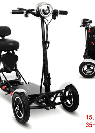 Scooter Mobilità 4 Ruote 500W Doppio Motore 36V - Pieghevole Anziani 3 Velocità - riparo82