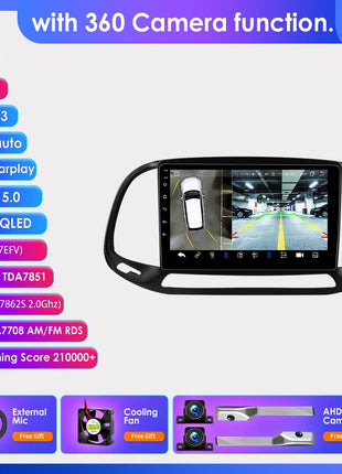 Hizpo AI Voice Autoradio Radio For Fiat Doblo 2015 - 2019 4G Car Multimedia GPS 2din Wireless CarPlay Android Auto Navigation BT