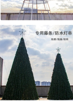 Grande albero di Natale illuminato per esterni 3/4/5/6/10 m cornice centro commerciale hotel decorazione natalizia quadrata