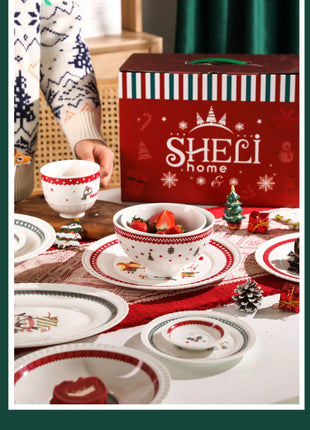 Posate natalizie Simpatico piatto Dim Sum in ceramica Piatto alimentare occidentale Regalo di Natale creativo - riparo82