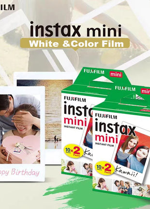 Fujifilm Instax Mini Pellicola Bordo Bianco/Pellicole a Colori 10-100 Fogli di Carta Fotografica per Fuji Instax Camera Mini 12/8/11/25/50/90/Link/Evo