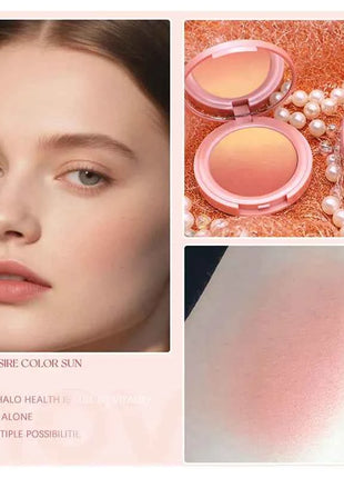 Vibrant Blush Palette, Multi-Color Gradient Design, Lightweight & Blendable Color, Face Cosmetics, With Easy-To-Use Mirror