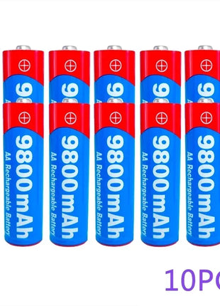 Batterie AA Ricaricabili 1,5V 9800mAh - Alcaline per LED, MP3, Giocattoli - riparo82