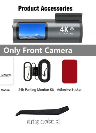Dash Cam 4K WiFi GPS Dash Camera for Cars Mini Front Car DVR 24H Parking Mode G-Sensor Car Driving Video Recorder Loop Recording - Riparo82