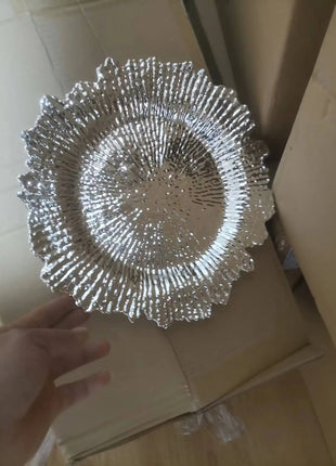 150/300pc Piatti caricabatterie rotondi Centrotavola Piatto di presentazione in plastica Set Decorazioni per la tavola Matrimoni Banchetti Natale - riparo82