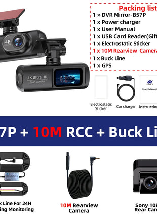 Dash Cam 4K WIFi GPS Front and Rear Night Vision Video Recorder HD 1080P Camera Auto System for car  Bicycles motorcycl summer - Riparo82
