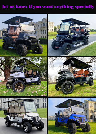 Street Legal Electric Golf Cart 4 Seats 5000W Scooter Go Kart ATV Adult Touring Classic Golf Cart - Riparo82