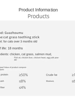 1 Bag Cat Grass Teeth Grinding Stick Pet Snacks Hairball Removal Mild Hair Row Ready To Eat Cat Baby Cat Teeth Cleaning Sticks - Riparo82