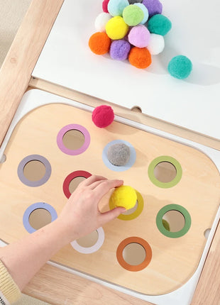 Tavolo sensoriale Montessori per bambini Vassoio sensoriale in legno per bambini Giocattoli per l'educazione precoce del bambino Apprendimento del bordo del movimento fine Regalo - riparo82