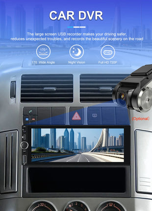 Hikity 2+64G Carplay Android 1din Car Radio Android Auto Stereo 6.86" GPS Navigation Player support FM WiFi USB Rear Camera - Riparo82