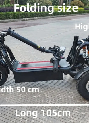 Foldable Electric Tricycle Scooter For 2 Person Elderly Adults Women Mini 3 Wheel Mobility Scooter For Adults Electric - Riparo82