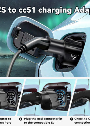NACS to CCS1 Adapter for Tesla Supercharger 500A 1000V Fast Charging Connector Compatible with Ford GM EVs SAE Charging Stations - Riparo82