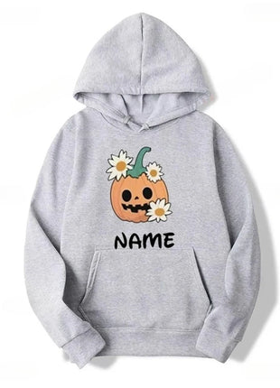 Halloween Name  Pumpkin Face Cute Ghost Family  Spooky Season Matching Funny Skull Unisex Essentials Trend Hoodie Neutral Hoody - Riparo82