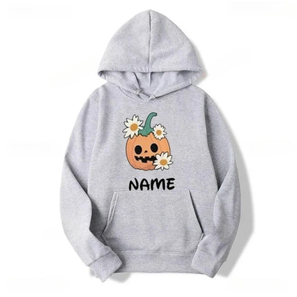 Halloween Name  Pumpkin Face Cute Ghost Family  Spooky Season Matching Funny Skull Unisex Essentials Trend Hoodie Neutral Hoody