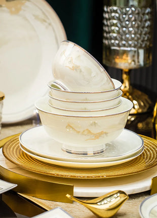 Fai da te 1 PC Jingdezhen piatti a ciotola di fascia alta, stoviglie combinate senza ceramica - riparo82