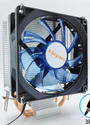 CPU Cooler 2 tubi di calore in rame puro 3PIN/4PIN PWM ventola di raffreddamento luce blu per LGA 775 1150 1155 1200 1700 X79 X99 2011 AM3 AM4 - Riparo82