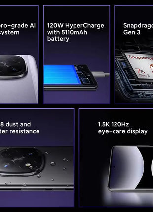 Global Version Xiaomi Redmi Note 14 Pro Plus 5G Smartphone 200MP AI Camera Snapdragon 7s Gen 3 NFC 120W 5110mAh Battery - Riparo82