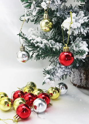 12 pezzi 3 cm palla di Natale ornamento per albero di Natale ciondolo appeso palline glitterate palline decorazione natalizia per la casa regalo di Capodanno - riparo82