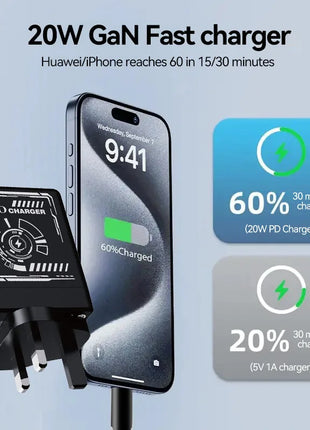 W&O GaN Fast Charging Cable Type C 20W and Lightning Liquid Silicone Cable for iPhone 14 15 Pro Max Xiaomi Realme Redmi ﻿ - Riparo82