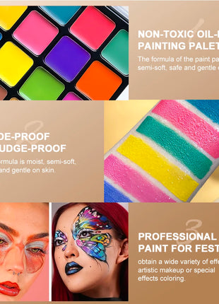 Beauty Makeup Face Body paint palette Cosmetic 22 Color oil Painting Palette Facial Paint Artist Pigment for Halloween Party - Riparo82