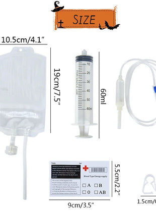 Halloween Blood Bags Juice Drinking Energy Pack Vampire Horror Props Halloween Party Decoration Vampire Cosplay Supplies - Riparo82