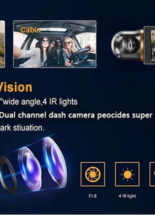 Car Dash Cam 4 Channel Black Box With GPS WIFI FHD 1080P Front Driving Camera Left Right Rear Night Vision 24H Parking Monitor - Riparo82