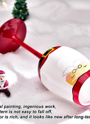 Bicchieri da vino natalizi da 450 ml Albero di Natale di Babbo Natale Aghi di pino Bicchieri da vino rosso per vino Succo di champagne - riparo82