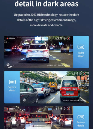 HP car camera dash cam camera 2k HD night vision WiFi DVR video loop video parking monitoring car dashcam auto - Riparo82