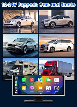 11.26 inch Dash Cam 4K Car DVR Wireless Carplay & Android Auto GPS Navigation Video Recorder Dashboard Dual Lens Wifi FM AUX - Riparo82