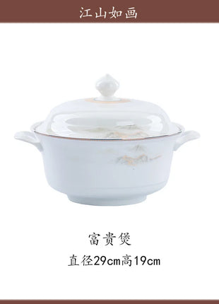 Fai da te 1 PC Jingdezhen piatti a ciotola di fascia alta, stoviglie combinate senza ceramica - riparo82