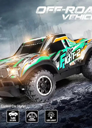 Auto telecomandata Jeep fuoristrada illuminata a LED Piccola proporzione Macchinina giocattolo per bambini non carica