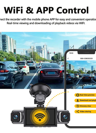 Dashcam For Cars 4 Channel Black Box Wifi Driving Camera Fhd 1080p Night Vision Loop Recording Add Hardwire Kit Car Accessories - Riparo82