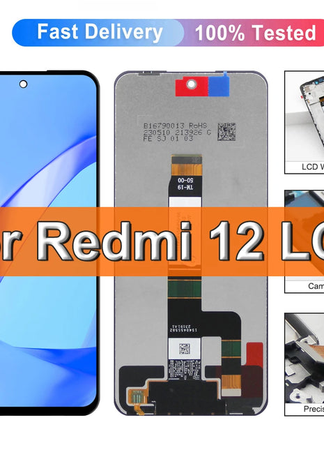 Schermo Per Xiaomi Redmi 12 23053RN02A Display LCD Touch Screen Digitizer Assembly di Ricambio Per Redmi12 Display Schermo - riparo82