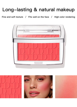 Matte Natural Cheek Tint Blush Palette Face Contouring Face Blusher Single Waterproof Matte Peach Rouge Contour Shadow Palette M - Riparo82