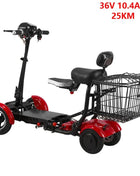 Scooter Mobilità 4 Ruote 500W Doppio Motore 36V - Pieghevole Anziani 3 Velocità - riparo82