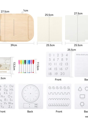 Tavolo sensoriale ottico in legno per bambini Montessori utilizzato per giochi da tavolo sensoriali Regalo di giocattoli per l'ortografia di numeri e lettere - riparo82