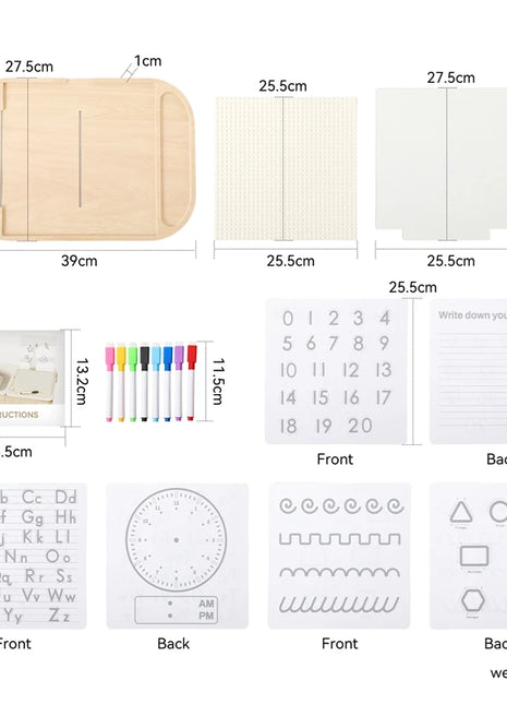 Tavolo sensoriale ottico in legno per bambini Montessori utilizzato per giochi da tavolo sensoriali Regalo di giocattoli per l'ortografia di numeri e lettere - riparo82