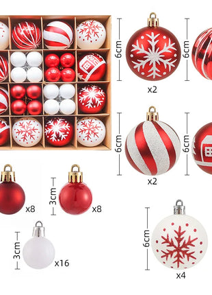 Nuovi 42 set di decorazioni natalizie Palline verniciate elettrolitiche, palline di plastica, decorazioni per finestre, pendenti per albero di Natale - riparo82