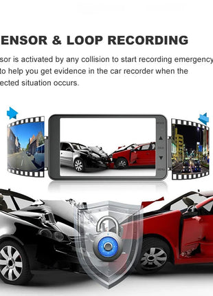 Dashcam 24H Touch Night Vision FULL HD 1080P Front And Rear Camera 4.0 Inch CAR DVR Mirror Digital Video Recorder Dvr Black Box - Riparo82