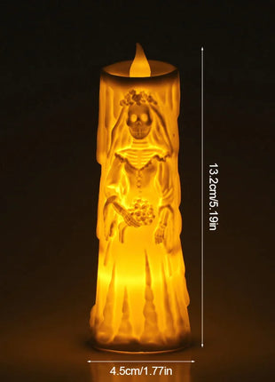 Halloween Horror Ghost Bride Groom LED Candle Electronic Light Halloween Skeleton Lamp Party Decoration Flameless Night Lights - Riparo82