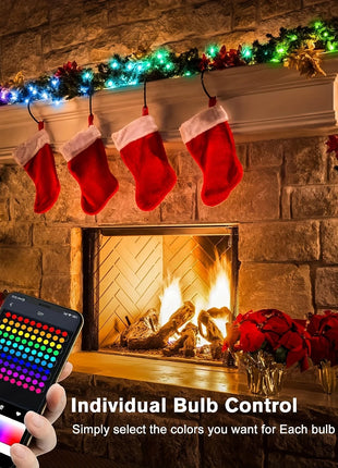 USB 5V Smart RGB-IC Fata Stringa di luci Luci di Natale Decorazioni Lampada Ghirlanda WS2812 APP Bluetooth e telecomando indirizzabile - riparo82