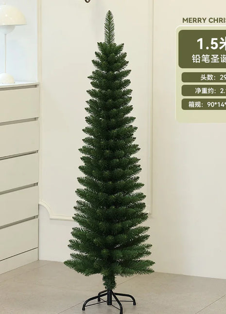 2026 Albero di Natale a matita con decorazioni di lusso Albero di Natale sottile per la casa Ornamento natalizio fai-da-te Arredamento moderno per soggiorno festivo