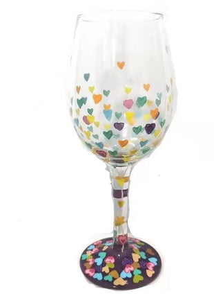 Bicchiere da vino con stampa natalizia Decorazioni natalizie Calice da vino rosso Disegno creativo a mano dipinto Home Party Festival Tazze Bar Set da vino - riparo82